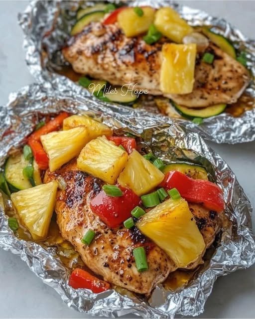 Teriyaki Chicken and Pineapple Foil Packets 482328307_122196235412149657_6501539475192678642_n