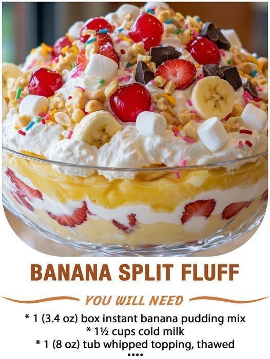 🍌 Banana Split Fluff Salad 547470239_24968152602792709_2972350108558549175_n