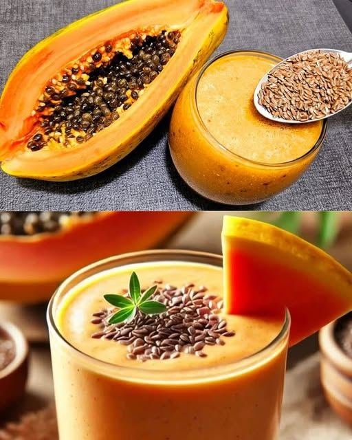 🍈 Papaya & Flaxseed Smoothie 571722924_122108700717046592_7290959350827218317_n