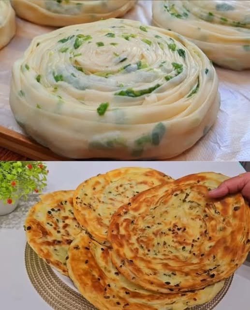 Layered Scallion Flatbread 608567504_122155226558662272_5740968219984030170_n