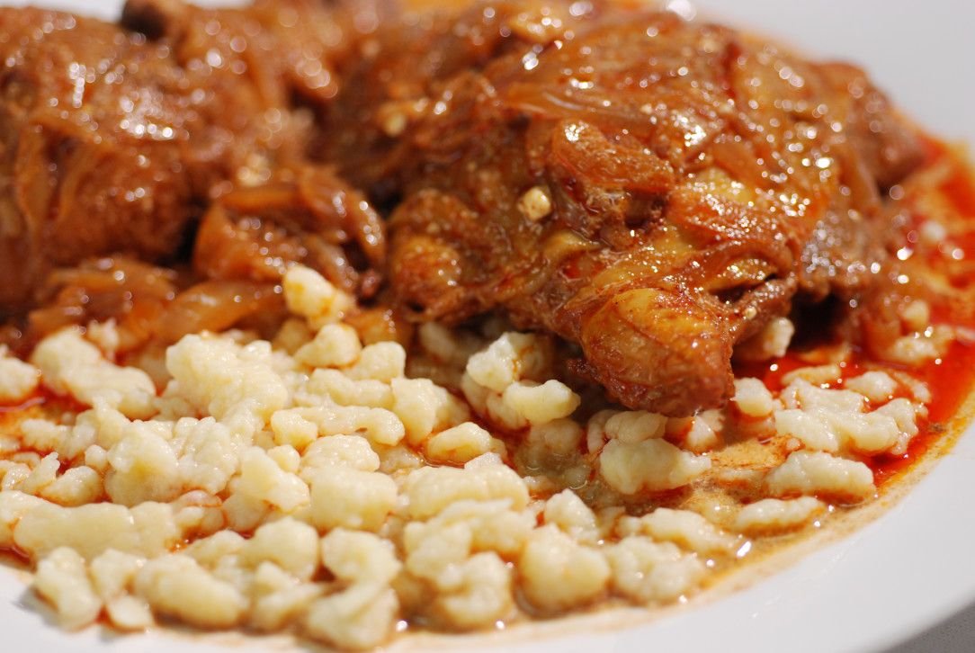 Hungarian Chicken Paprikash with Dumplings (Csirkepaprikás) 268d91719d4d8eb6a137e069005d6286
